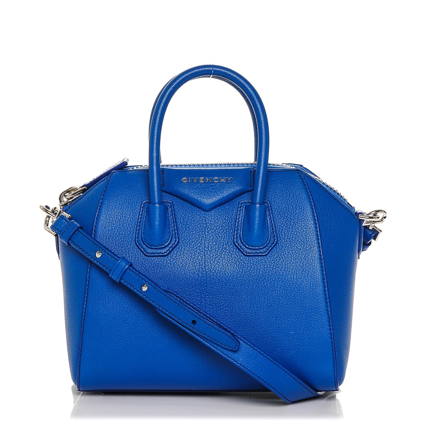 Sugar Goatskin Mini Antigona Indigo Blue