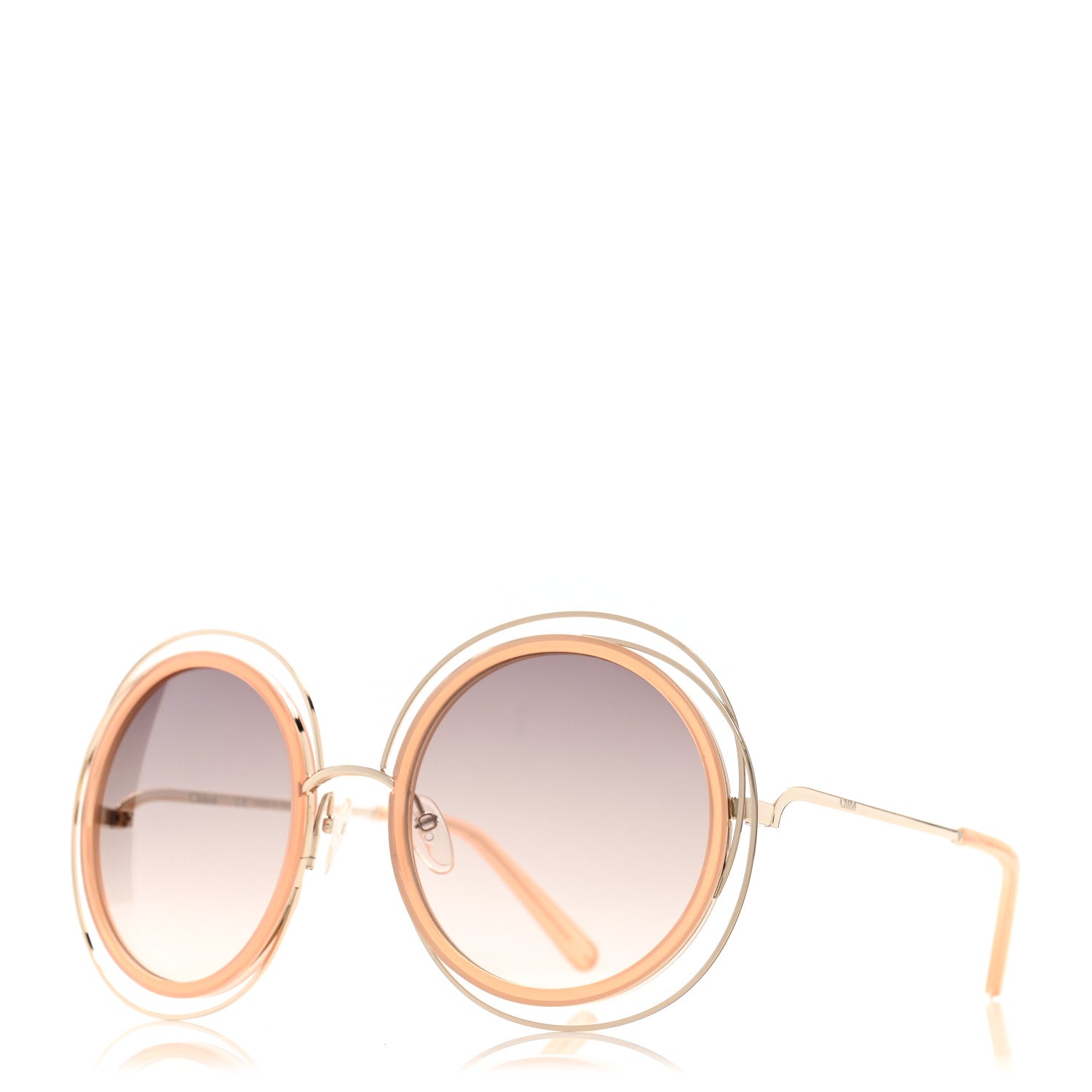 Chloe Oversized Round Carlina Sunglasses CE120S Peach Pink 1 of 7