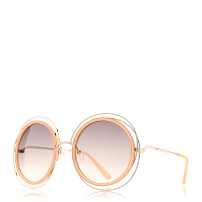 Chloe Oversized Round Carlina Sunglasses CE120S Peach Pink 1 of 7