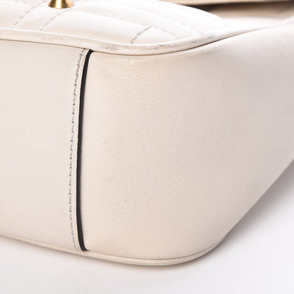 Gucci Calfskin Matelasse Studded Medium GG Marmont Shoulder Bag White 9 of 20