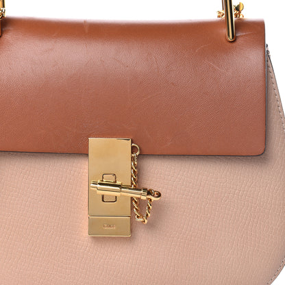 Chloe Grained Calfskin Lambskin Bi-Color Drew Shoulder Bag Powder Beige Mustard 11 of 12