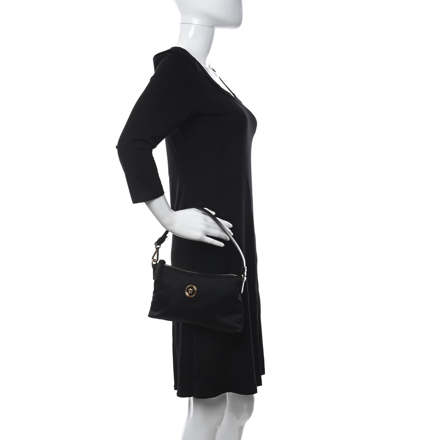 Versace Nylon Tribute Icon Flat Pouch Black 2 of 9
