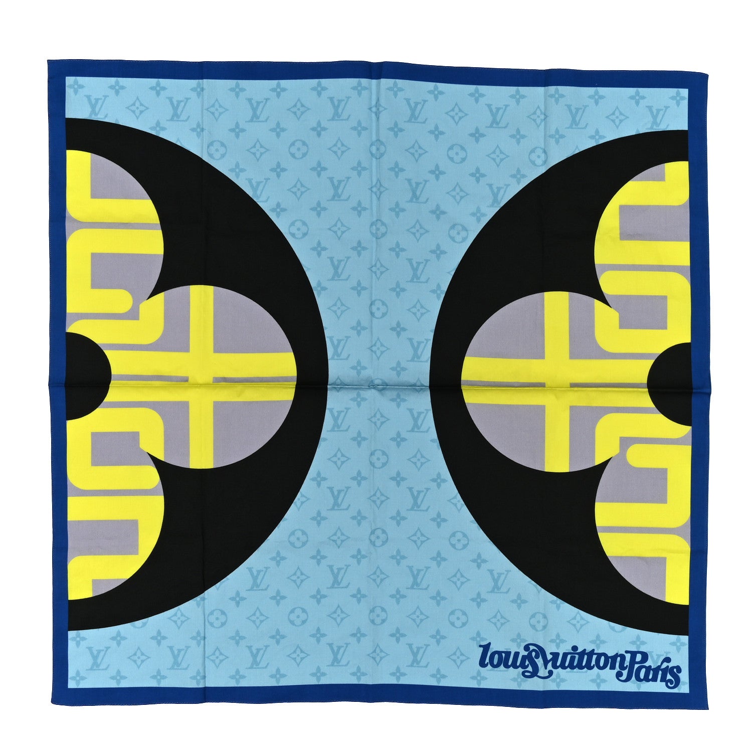 Louis Vuitton Cotton Split Monogram Bandana Blue Multicolor 1 of 3