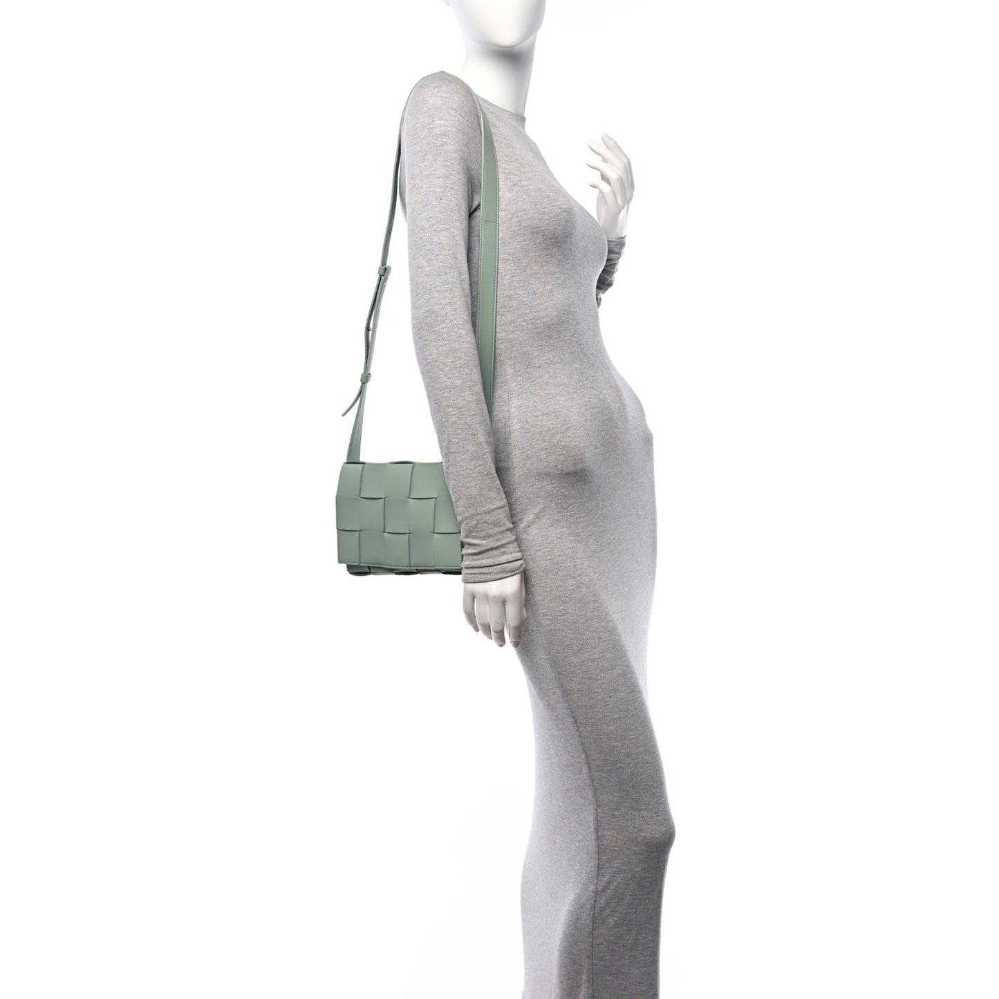 Lambskin Maxi Intrecciato Cassette Crossbody Bag New Sauge