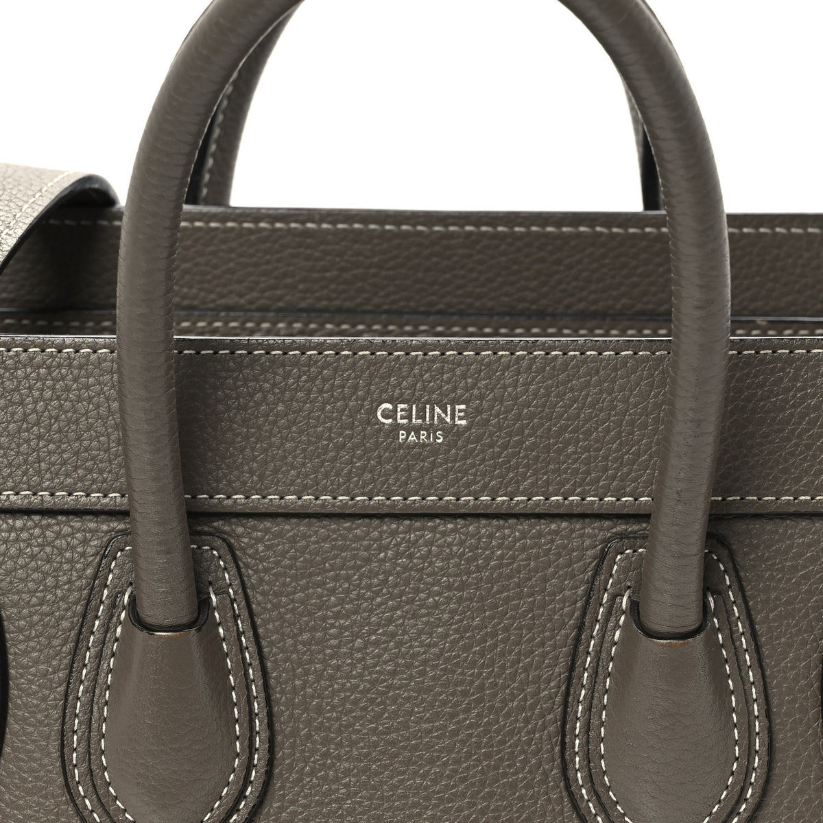 Celine Drummed Calfskin Nano Luggage Souris 7 of 9