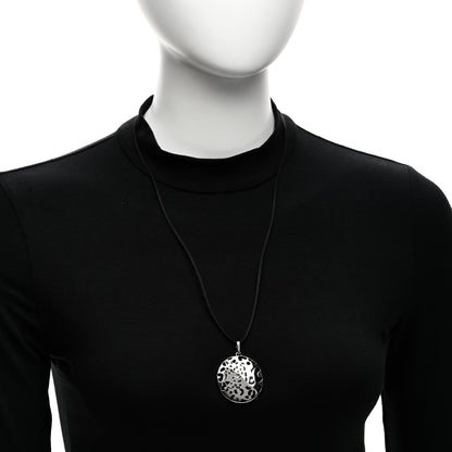 Cartier 18K White Gold Enamel Tsavorite Panthere De Cartier Pendant Cord Necklace 2 of 5