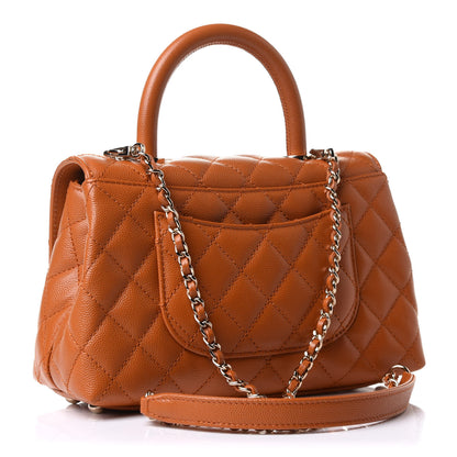 Chanel Caviar Quilted Mini Coco Handle Flap Light Brown 3 of 11