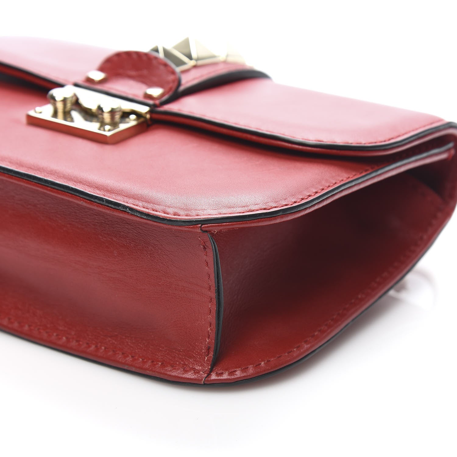 Valentino Garavani Vitello Small Glam Lock Rockstud Flap Red 11 of 12
