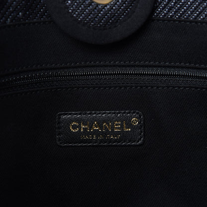 Chanel Mixed Fibers Calfskin Small Deauville Tote Black 8 of 11