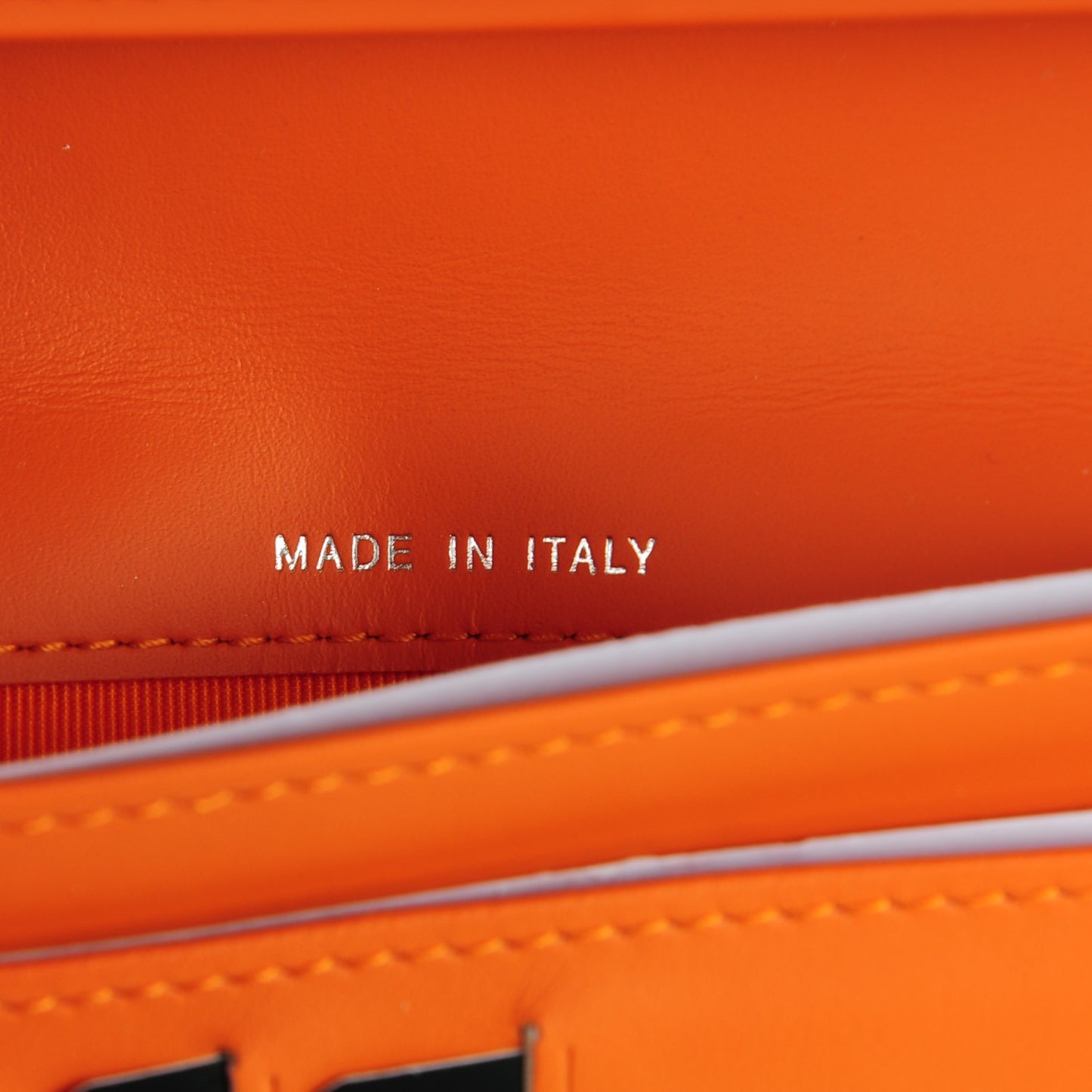 Patent Quilted Large Flap Wallet Orange