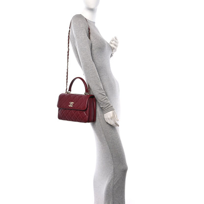 Chanel Lambskin Quilted Small Trendy CC Flap Dual Handle Bag Red 3 of 10