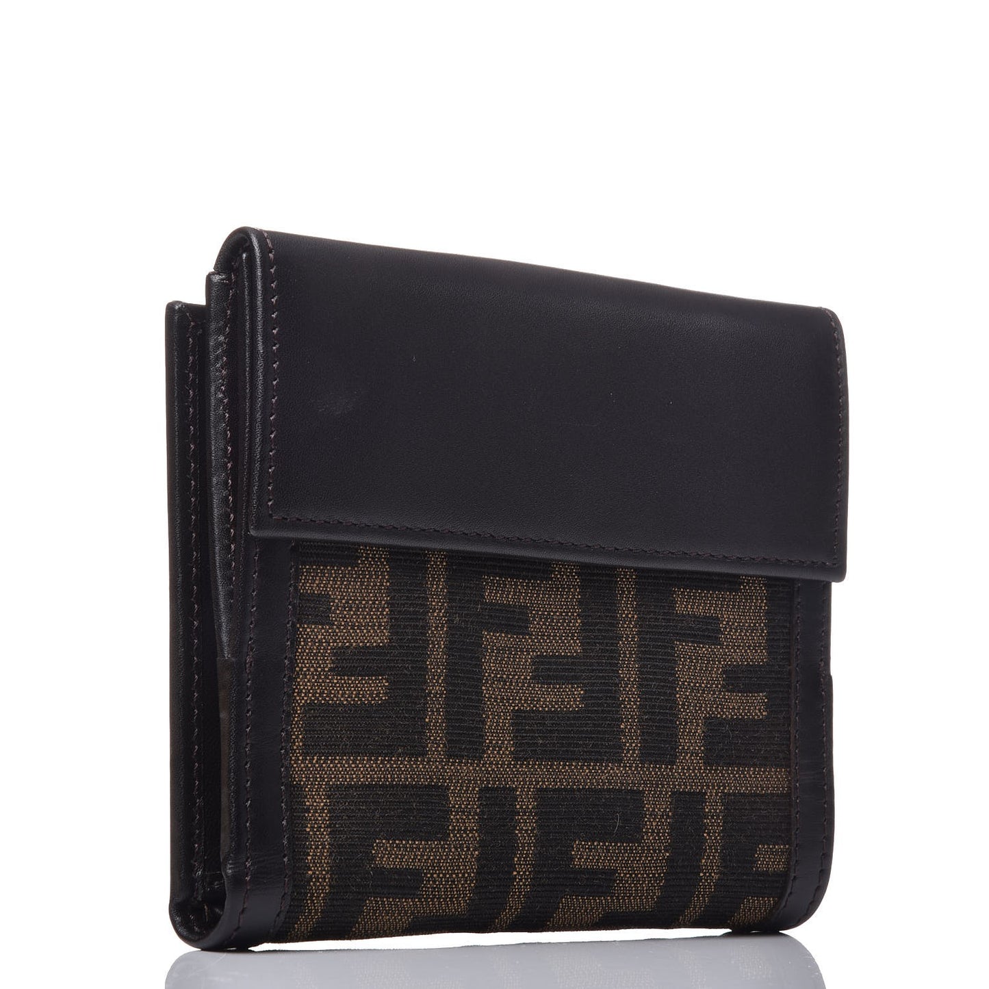 Zucca Cuoio Lucido Compact Wallet Tobacco Moro