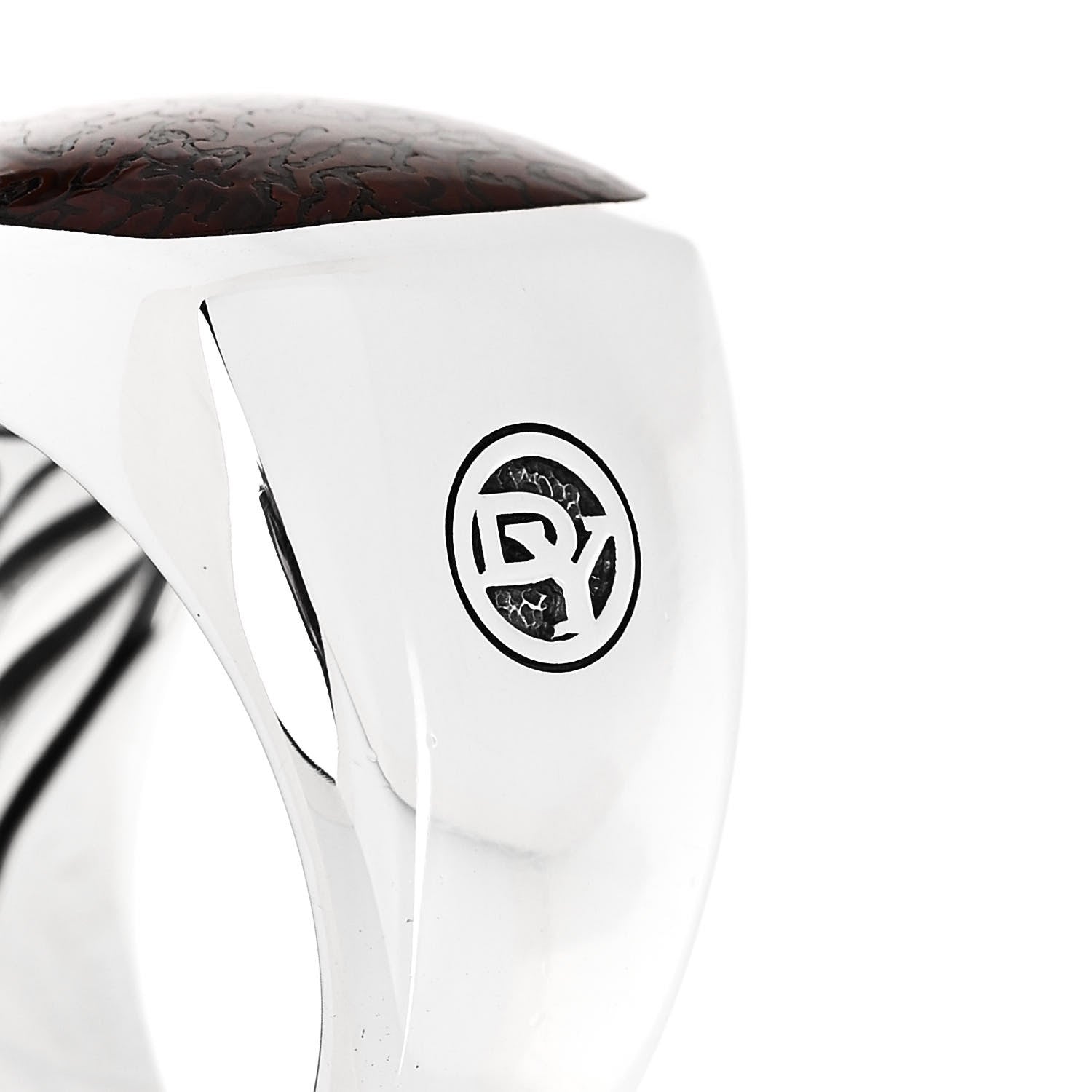 David Yurman Sterling Silver Fossilized Dinosaur Bone Mens Signet Ring 62 10 6 of 6