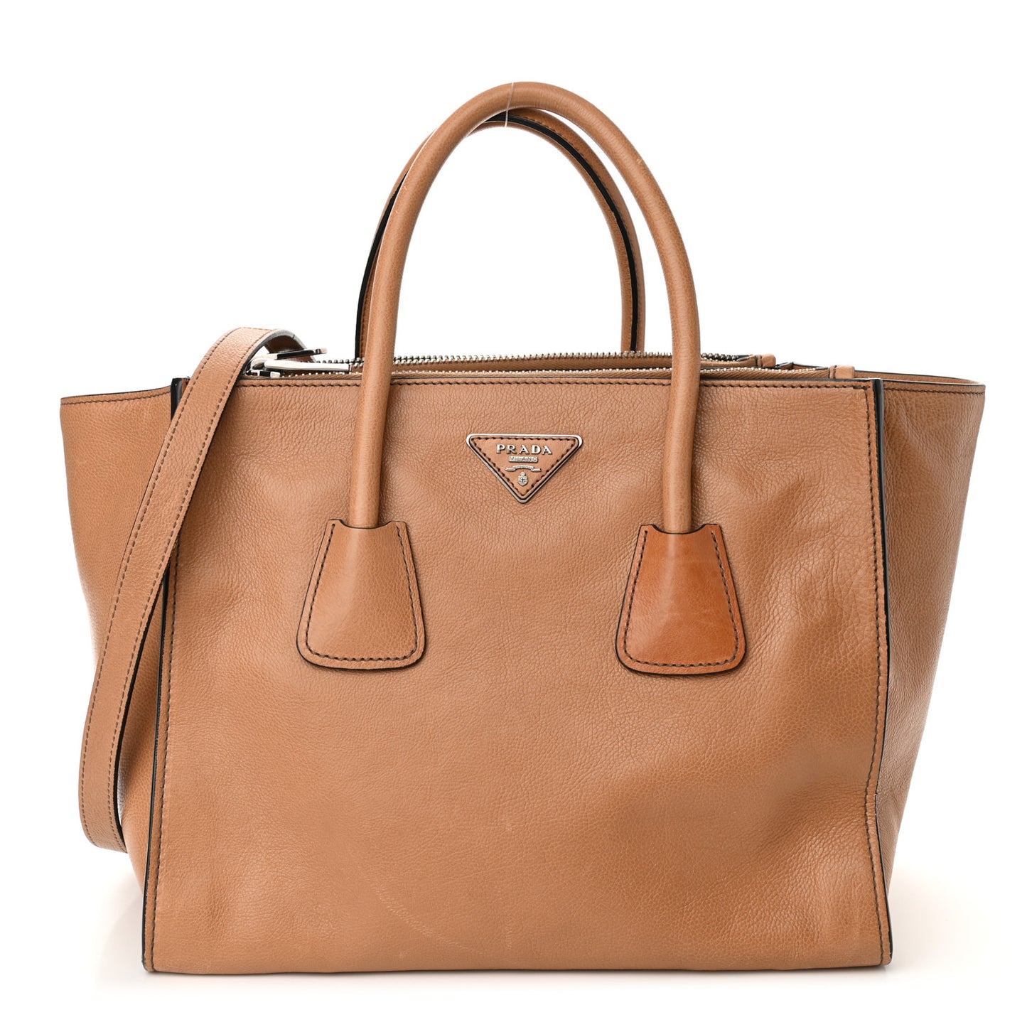 Vitello Daino Twin Pocket Tote Sabbia