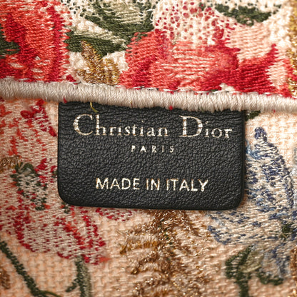 Christian Dior Canvas Embroidered Medium Hibiscus Book Tote Beige Multicolor 6 of 10