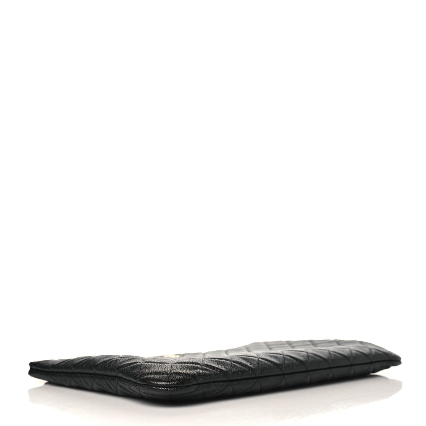 Caviar Quilted Large Cosmetic Case Black