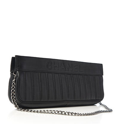 Chanel Calfskin Vertical Quilted Lax Clutch With Chain Black 2 of 10