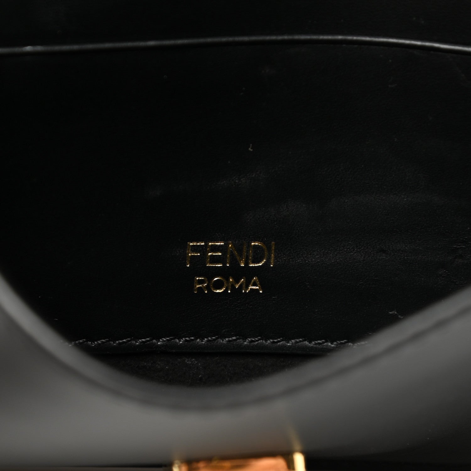 Fendi Vitello King Mini Flat Baguette Black 5 of 8