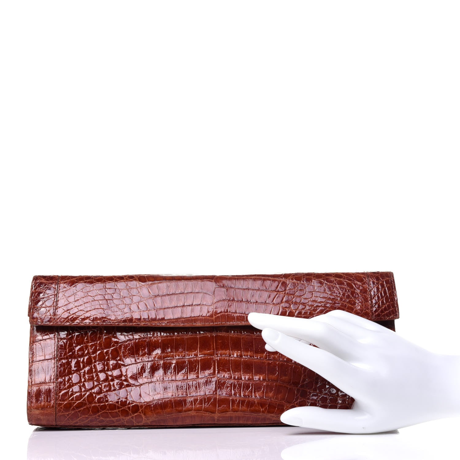 Nancy Gonzalez Crocodile Clutch Brown 2 of 11