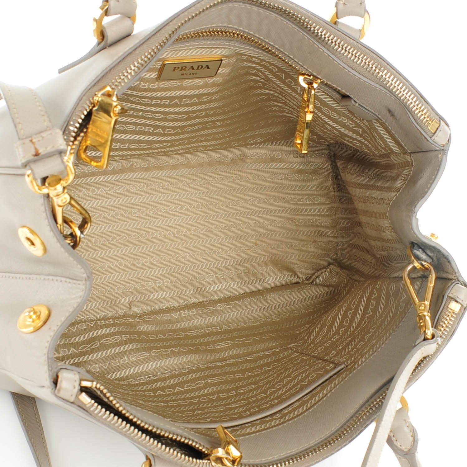Prada Saffiano Small Galleria Double Zip Tote Pomice 8 of 12