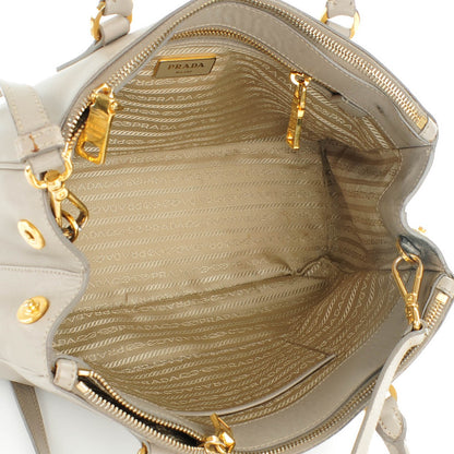 Prada Saffiano Small Galleria Double Zip Tote Pomice 8 of 12