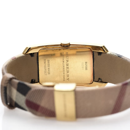 Burberry Stainless Steel Calfskin 25mm Heritage Nova Check Quartz Watch Ivory BU1095 6 of 10