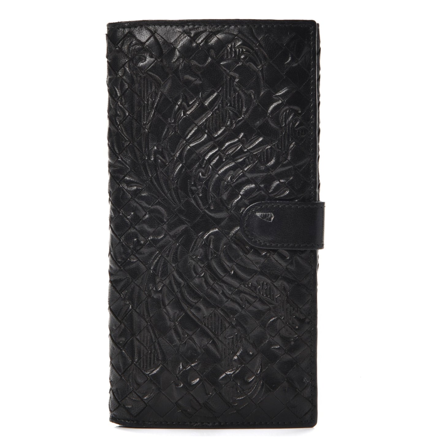 Nappa Intrecciato Embossed Continental Wallet Nero Black