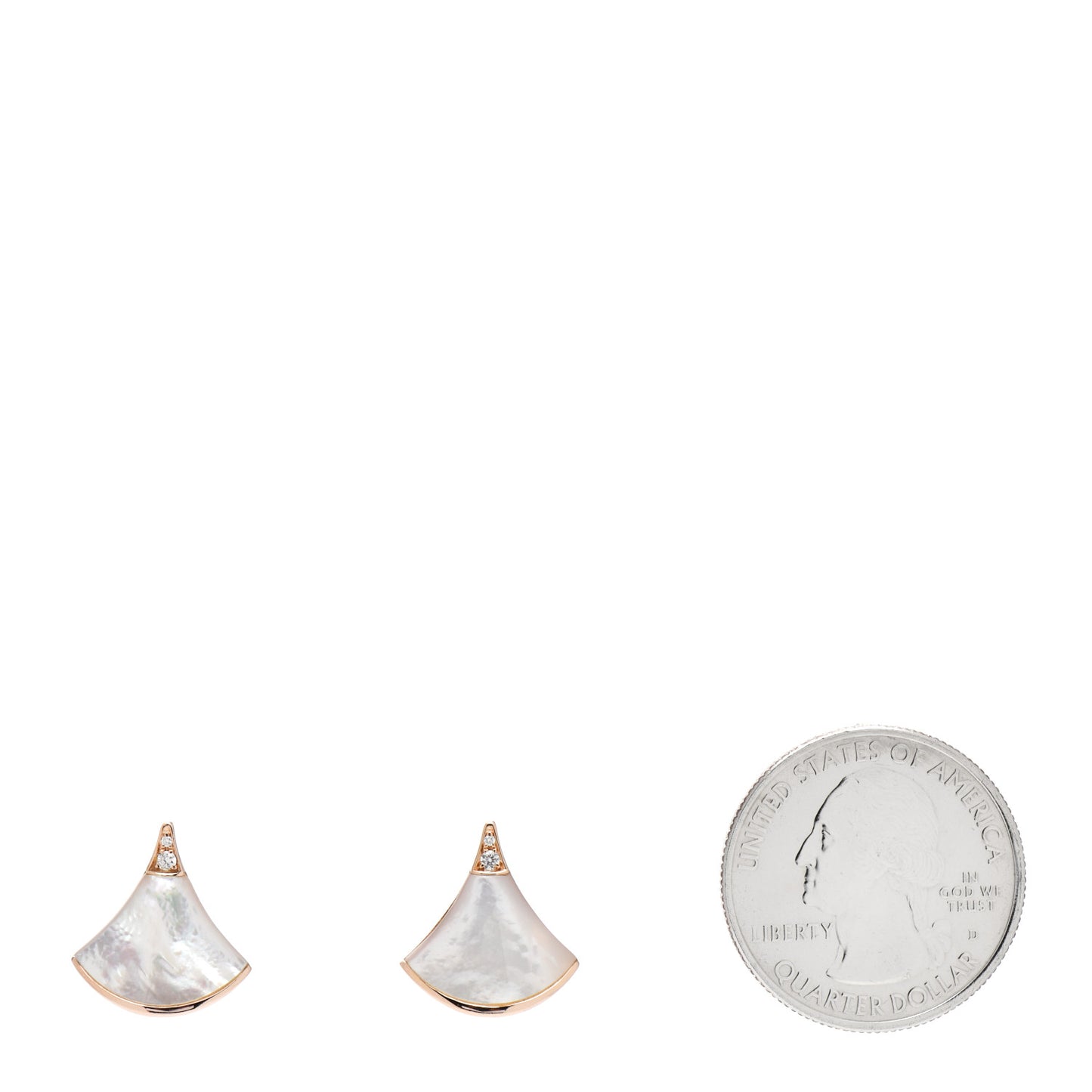 18K Rose Gold Diamond Mother of Pearl Divas' Dream Stud Earrings