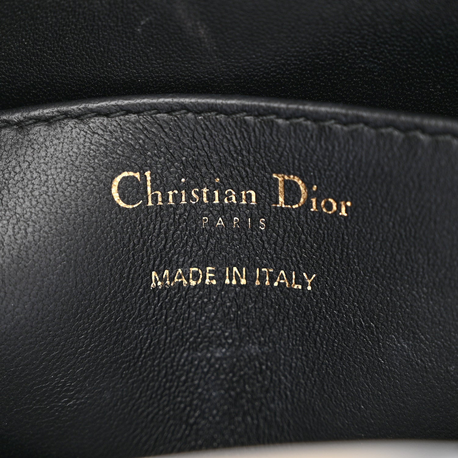 Christian Dior Lambskin Cannage Caro Colle Noire Clutch With Chain Black 6 of 10