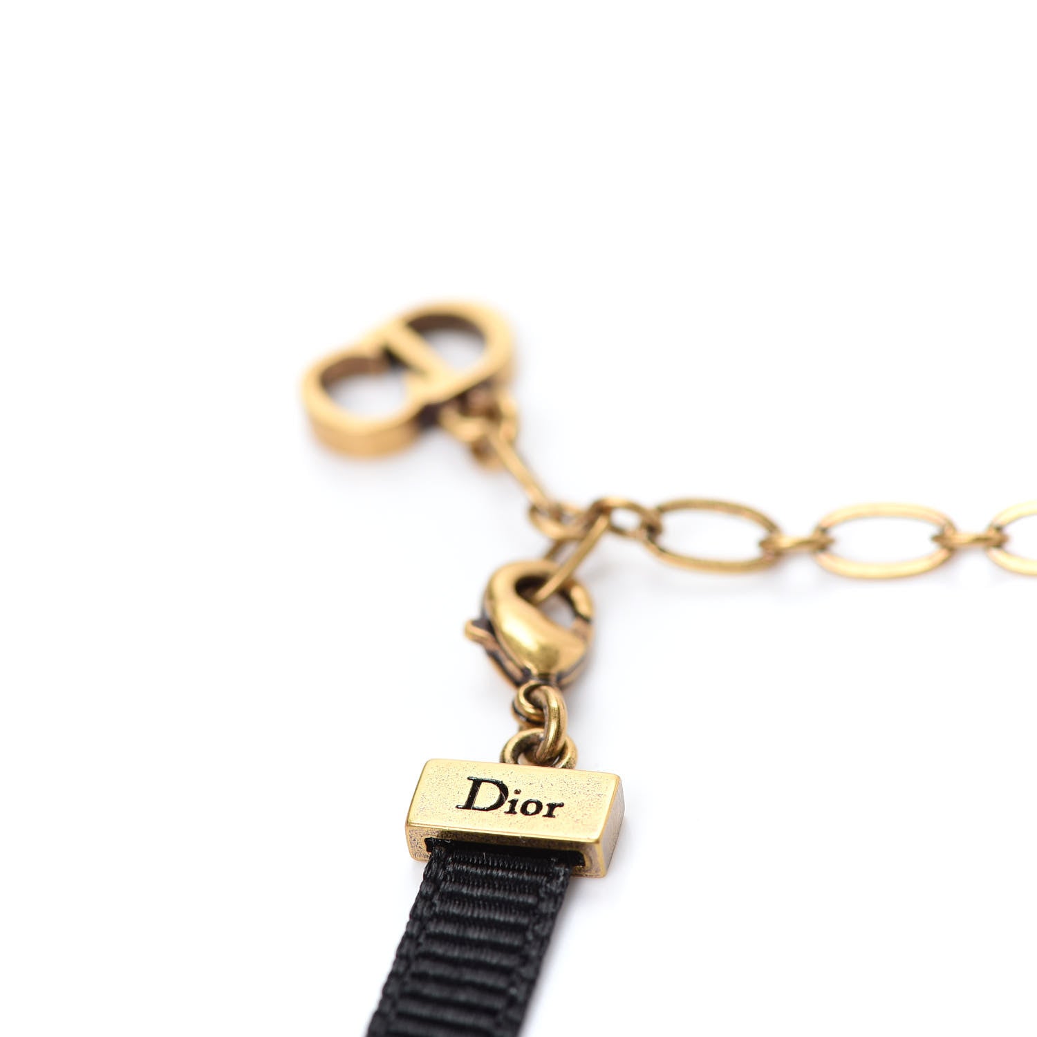 Christian Dior Grosgrain Ribbon J'Adior Logo Choker Necklace Black 4 of 4