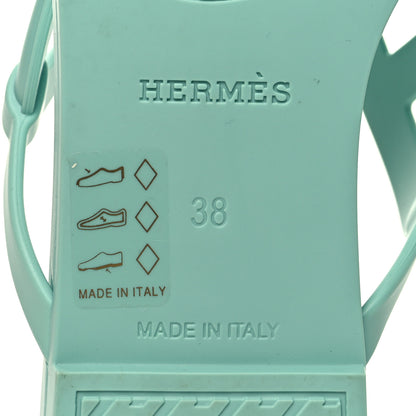 Hermes Rubber Womens Egerie Sandals 38 Vert Embrun 7 of 9