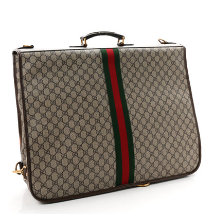 Gucci GG Supreme Monogram Textured Dollar Calfskin Web Ophidia Savoy Garment Bag Beige Ebony New Acero 3 of 10