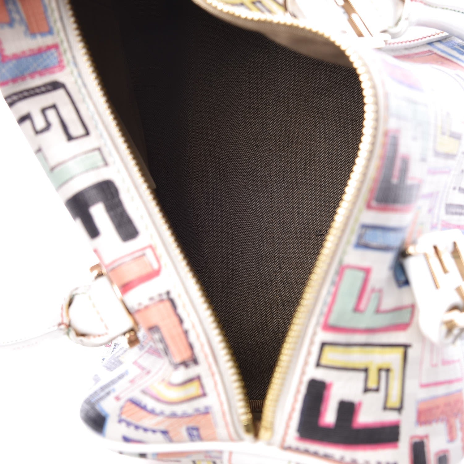 Fendi Zucca Spalmati Vitello FF Multicolor Forever Boston Multicolor White 5 of 7