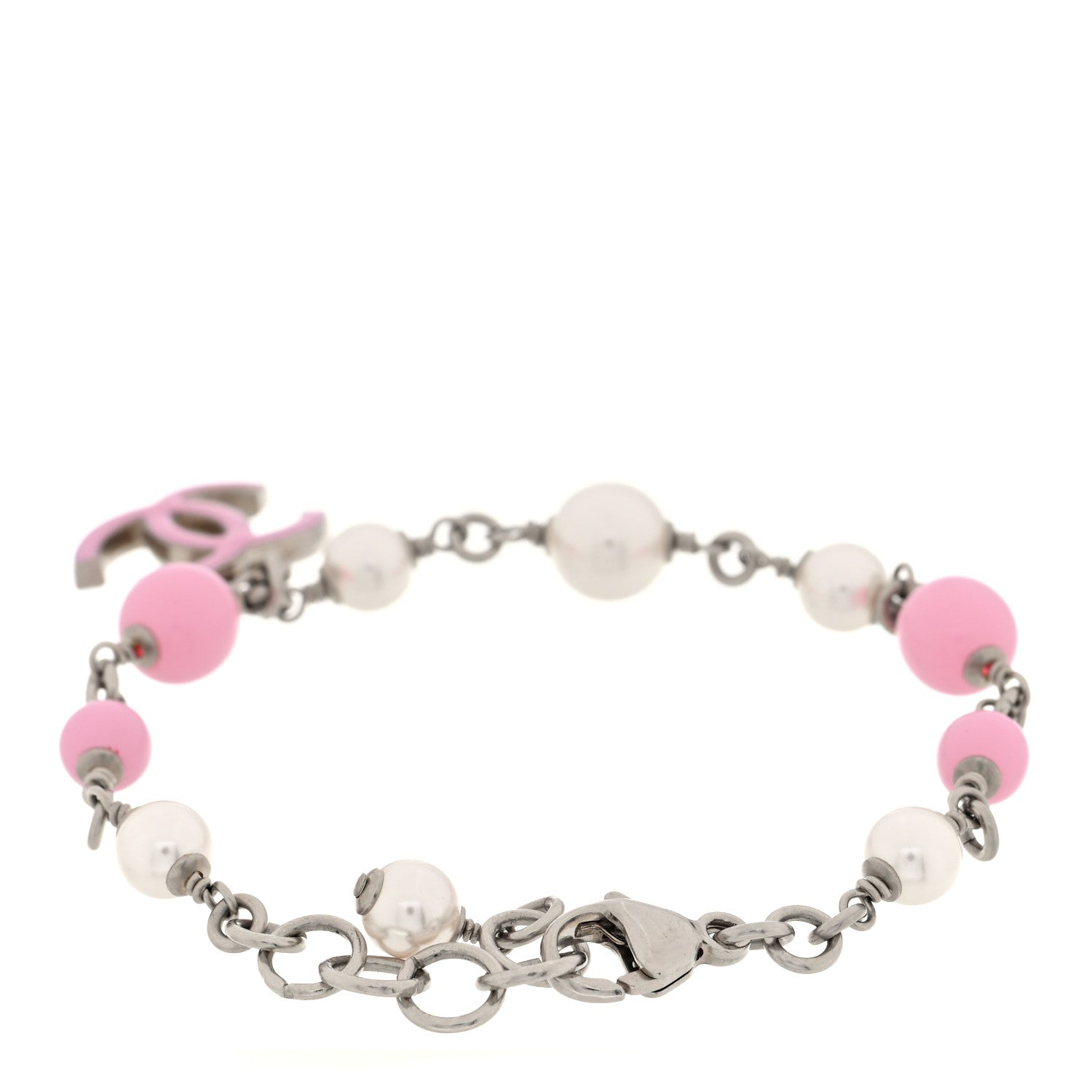 Chanel Pearl Enamel CC Bracelet Pink 3 of 5