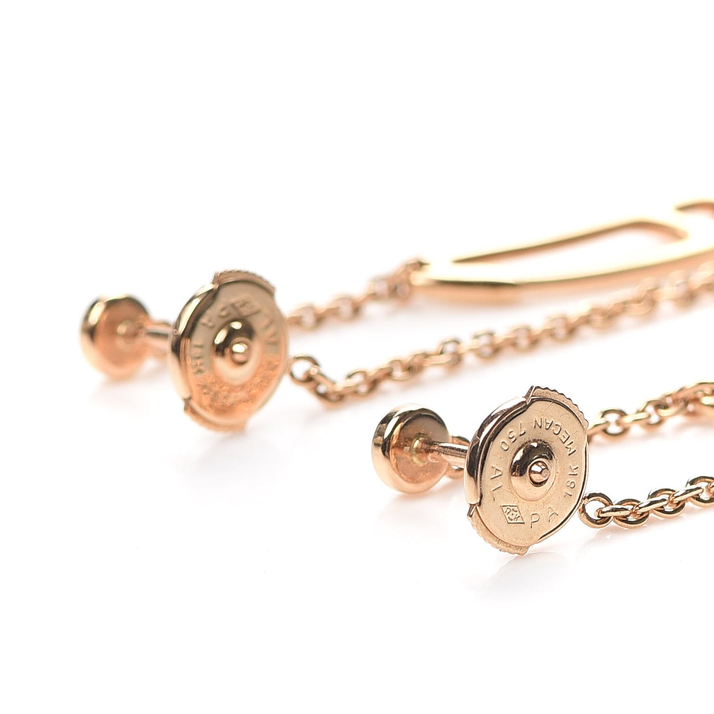 18K Rose Gold TPM Chaine D'Ancre Punk Earrings