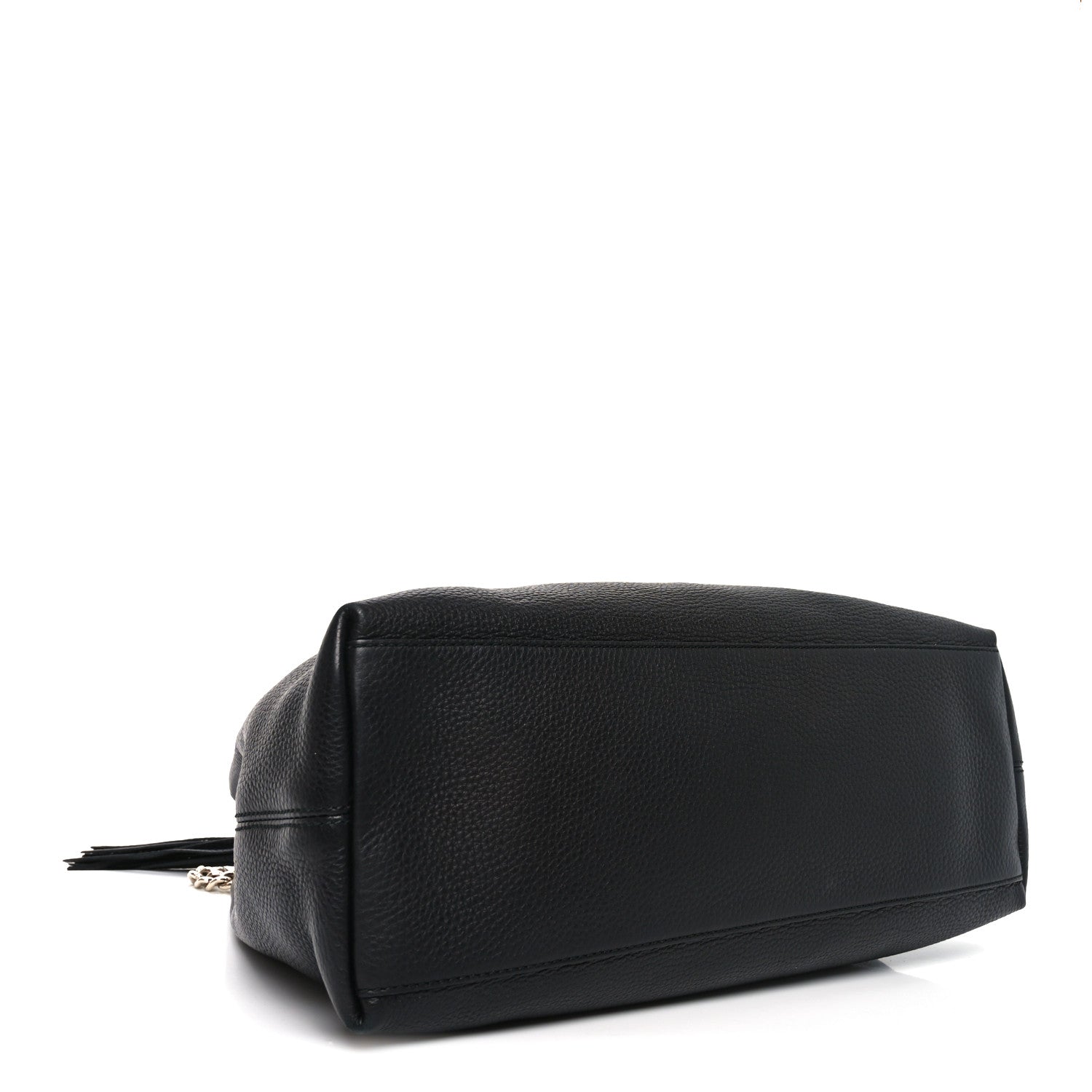 Gucci Pebbled Calfskin Medium Soho Chain Shoulder Bag Black 4 of 10