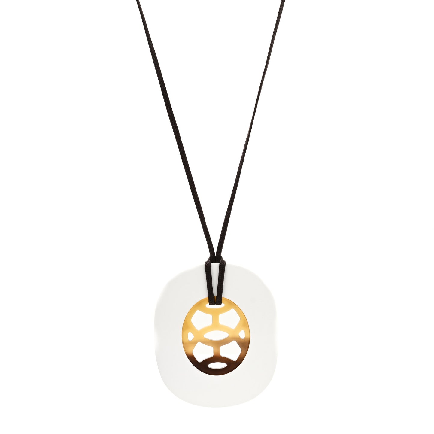 Buffalo Horn Lacquer Lift Necklace PM Pannacotta