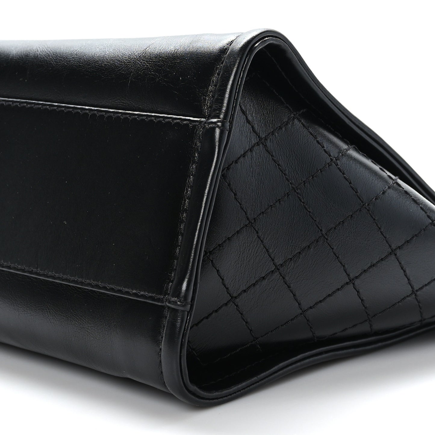 Aged Calfskin Small Charms Deauville Tote Black