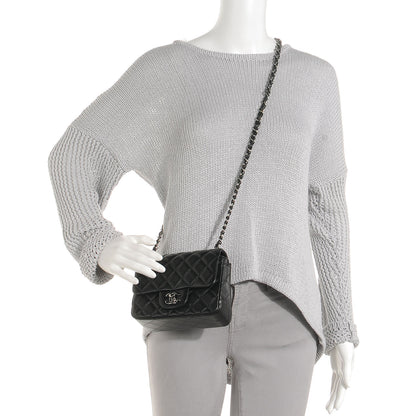 Chanel Lambskin Quilted Mini Square Flap Black 2 of 8