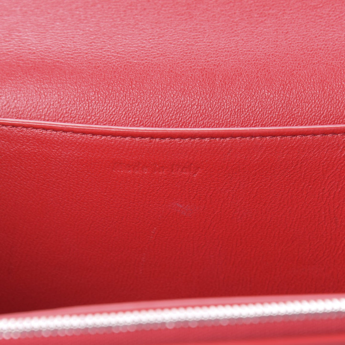 Shiny Smooth Calfskin Medium Frame Shoulder Bag Poppy Red Clay