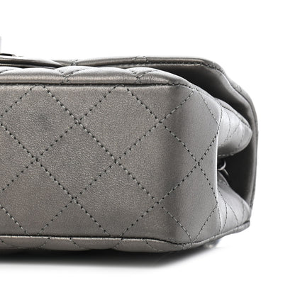 Chanel Metallic Lambskin Quilted Mini Rectangular Flap Dark Grey 8 of 8