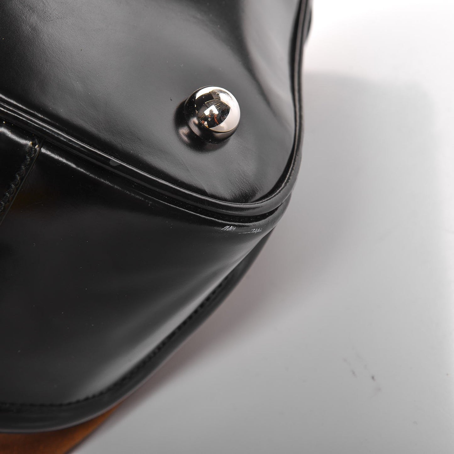 Calfskin Suede Frame Bag Brown Black