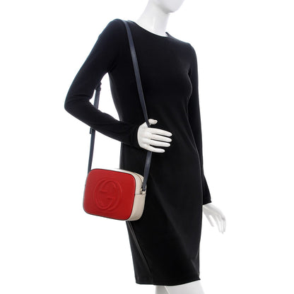 Gucci Dollar Calfskin Small Soho Disco Bag Hibiscus Red Mystic White Blue 2 of 7