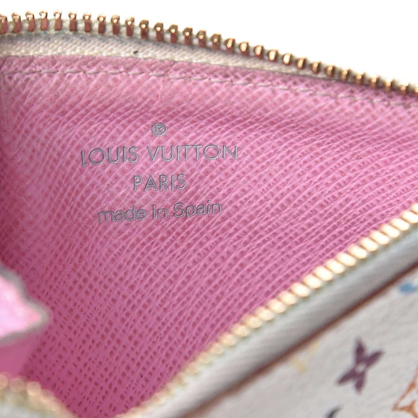 Monogram Multicolor Key Pouch White Litchi