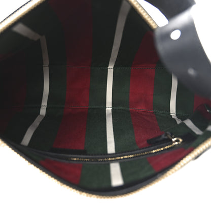 Gucci GG Supreme Monogram Emblem Medium Shoulder Bag Beige Ebony Black 5 of 9