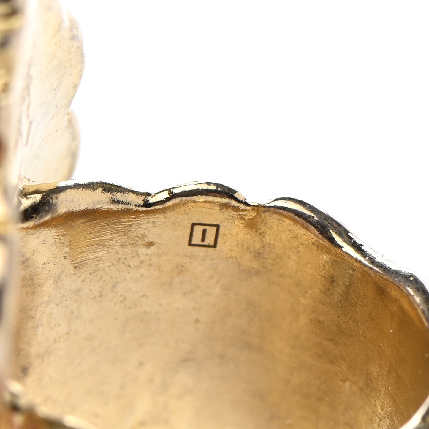 Metal Lion Head Ring M Aged Gold