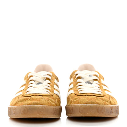 Gucci X ADIDAS Vintage GG Monogram Mens Gazelle Sneakers 6.5 Mid Natural Nut Off White 2 of 10