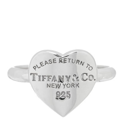 Tiffany Sterling Silver Return to Tiffany Heart Ring 54 7 1 of 3