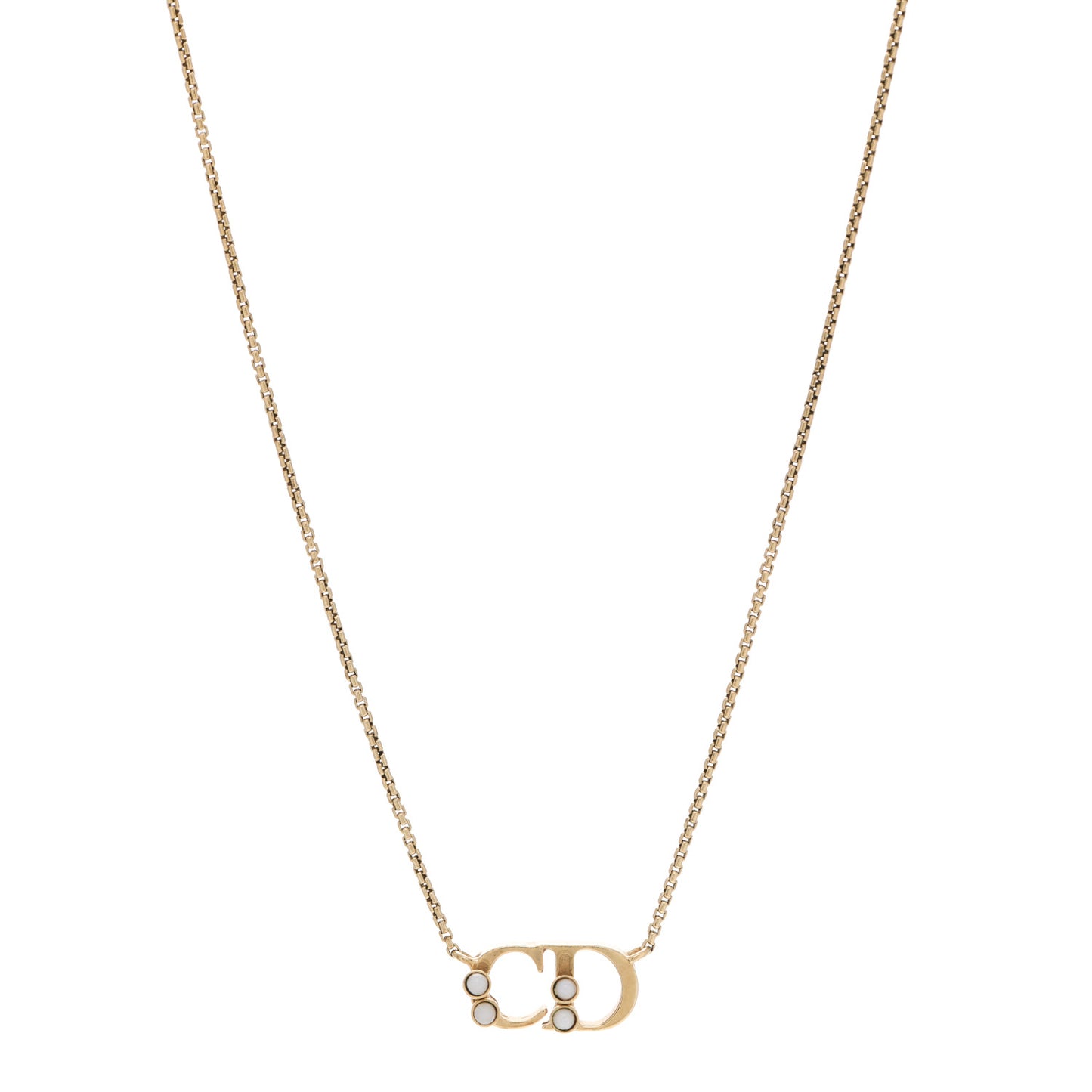 Pearl CD Necklace Gold