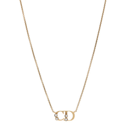 Christian Dior Pearl CD Necklace Gold 1 of 4